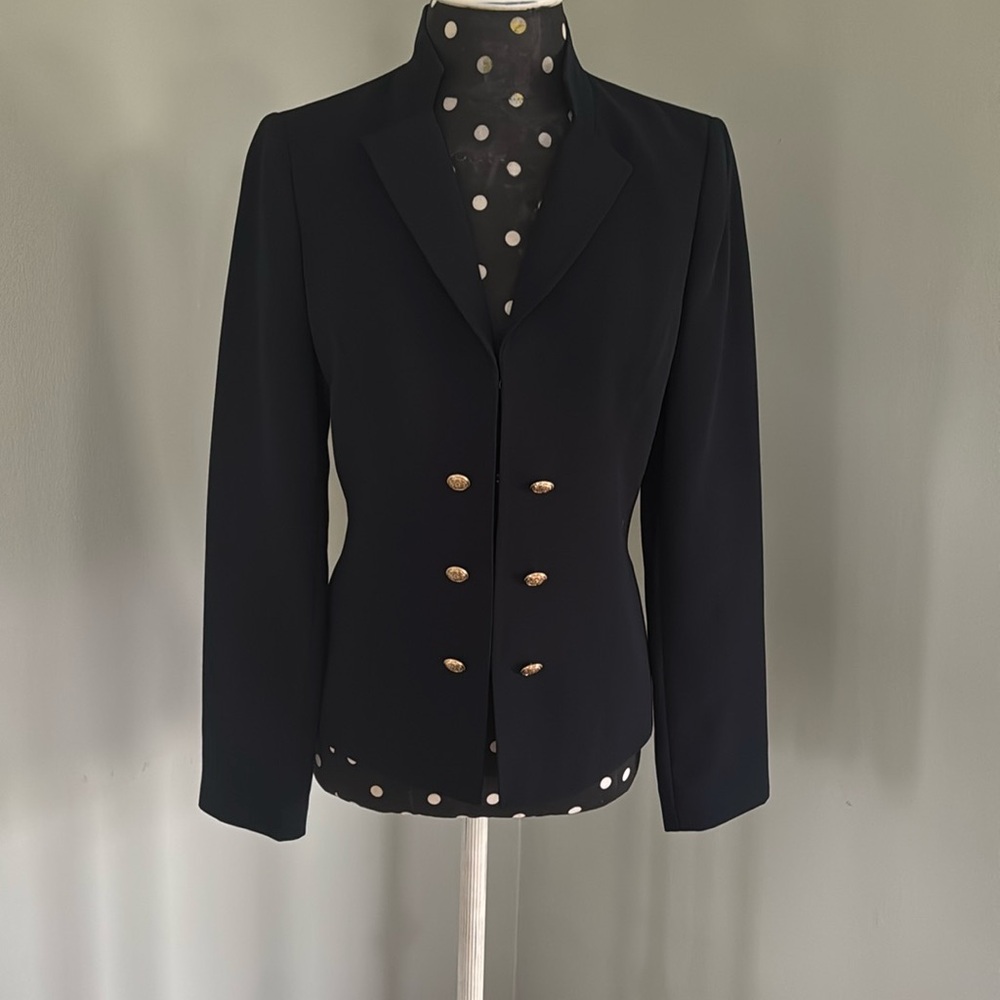 Elegant Navy Double-Breasted Women's Jacket